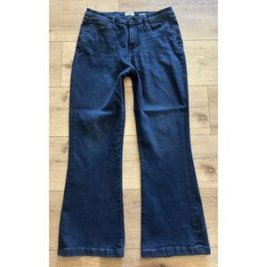 Kensie Women's Jeans Savannah High Rise Flare Jeans Dark Wash 14 GUC!